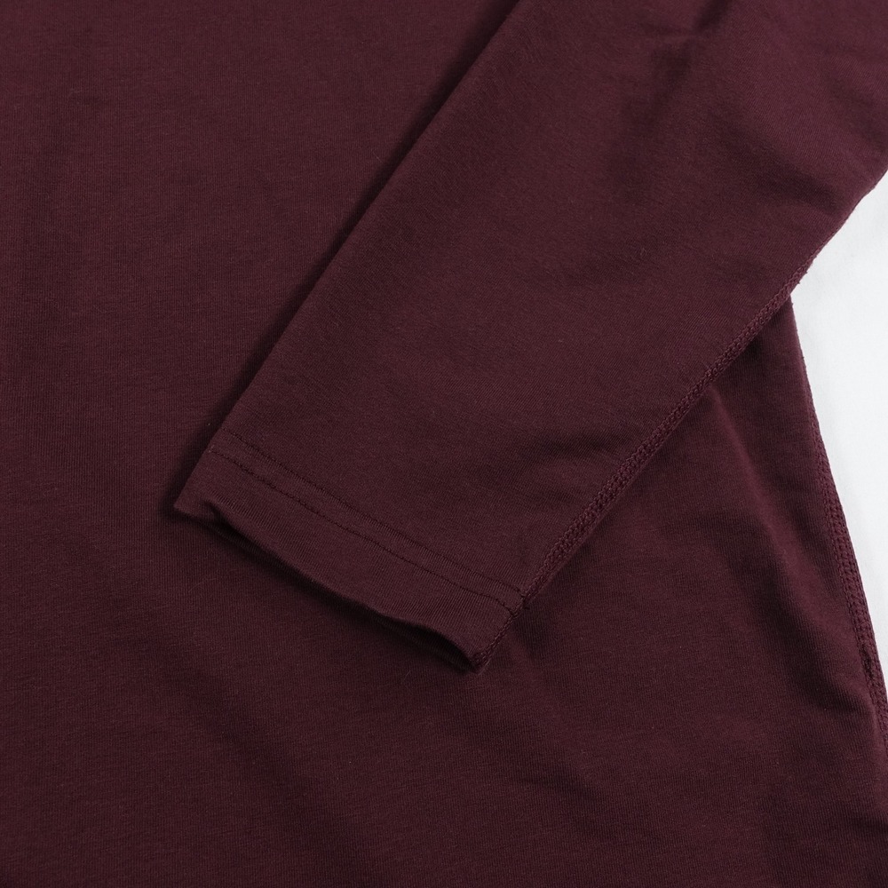 BYLT‎ Lux Henley Shirt Men's Small Drop Cut Long Sleeve Casual Maroon - Picture 6 of 12